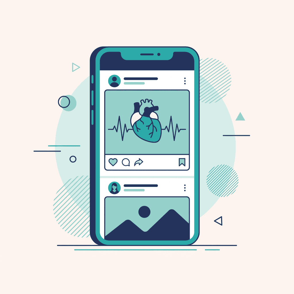 Social media ads for a cardiology practice about heart health