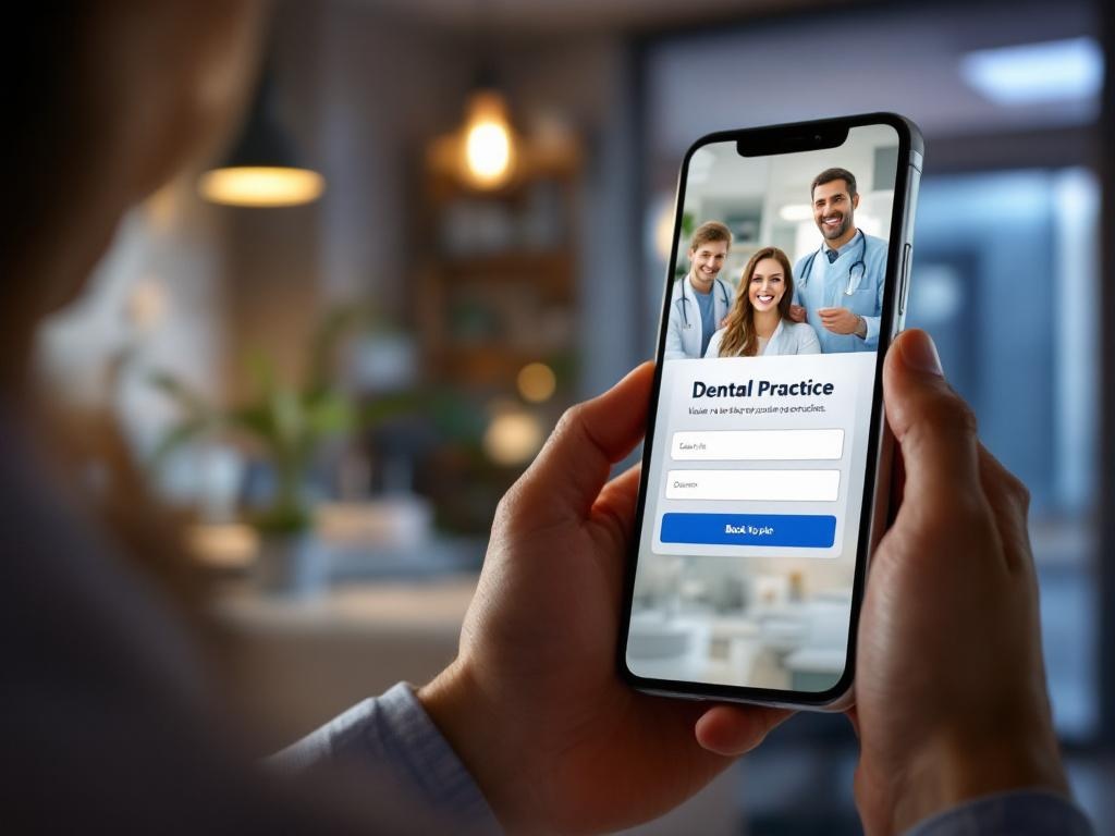 Patient booking dental appointment on mobile