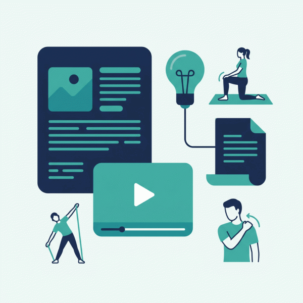 Physiotherapy content marketing about recovery and mobility