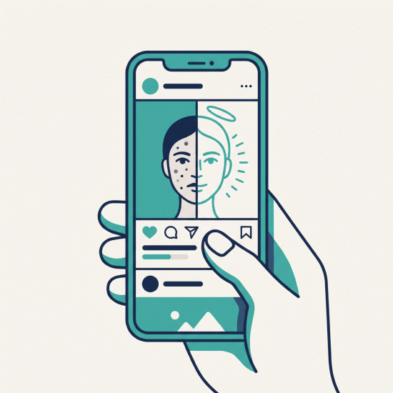 Social media ads for a dermatology practice about skin health
